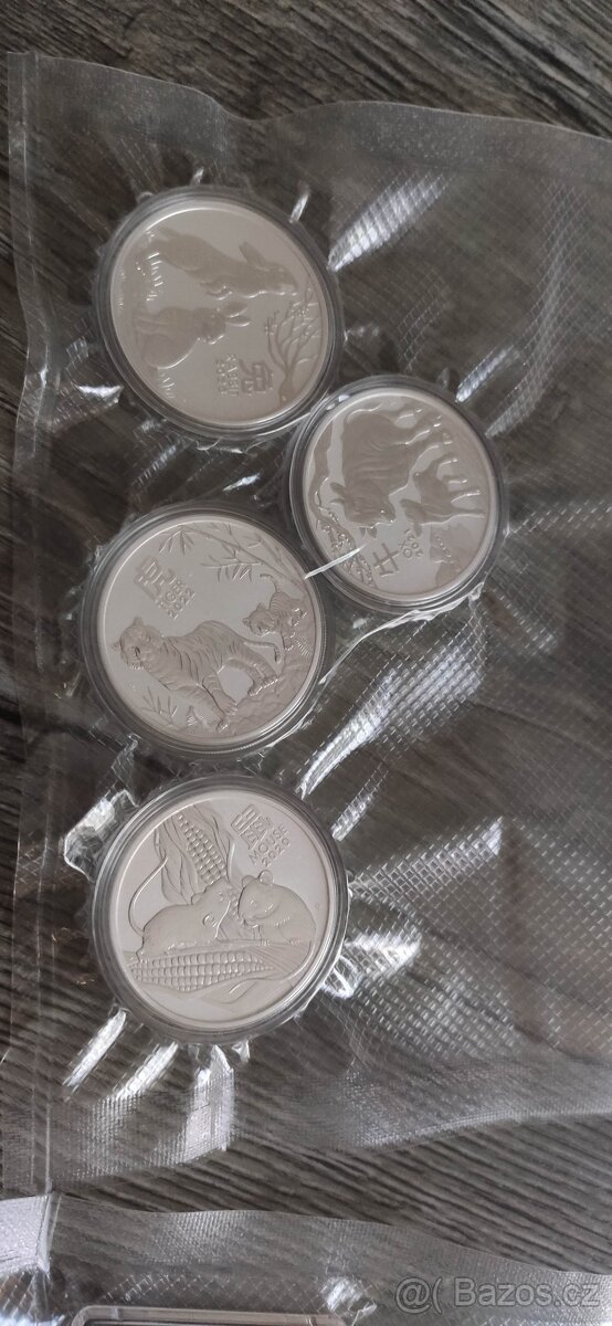 Stribrne mince lunarni serie III, 2020-2022 4x 1oz