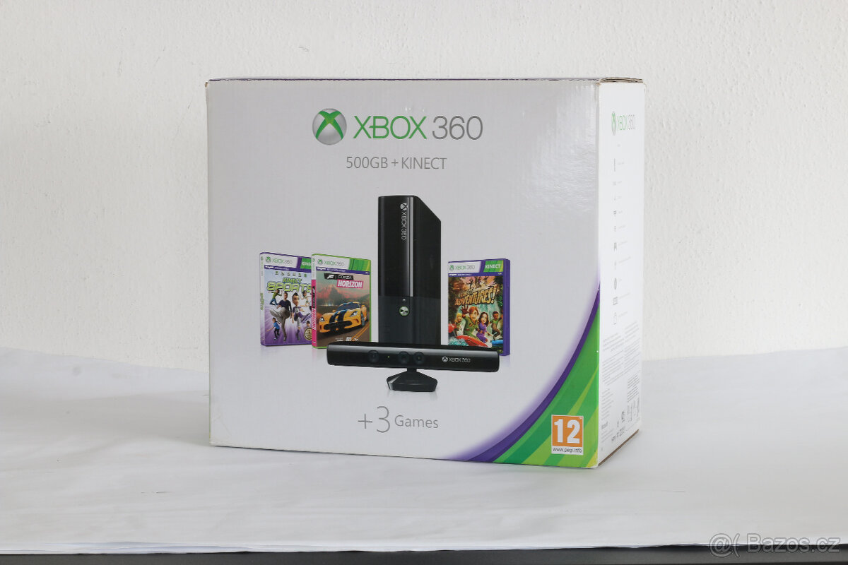 Xbox 360 500GB + Kinect + ovladač - Nefunkční