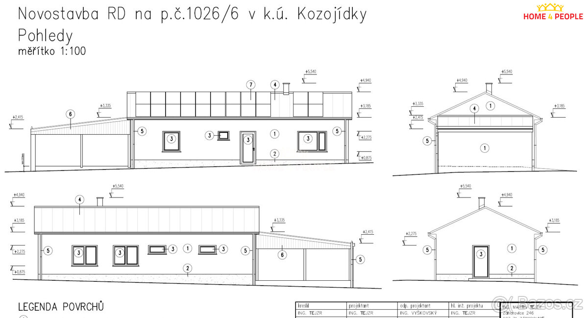 Projekt RD s pozemkem 500m2 - Kozojídky okr. Hodonín