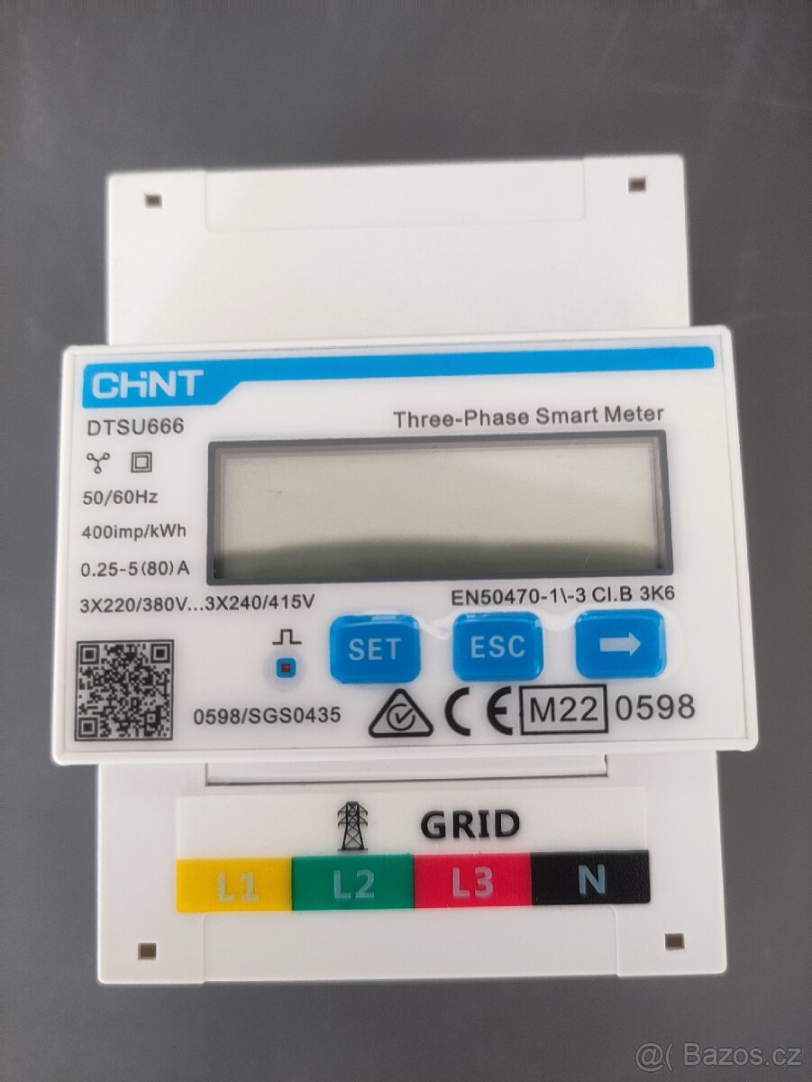 Elektroměr pro fotovoltaiku Solax DTSU666 3 fáze