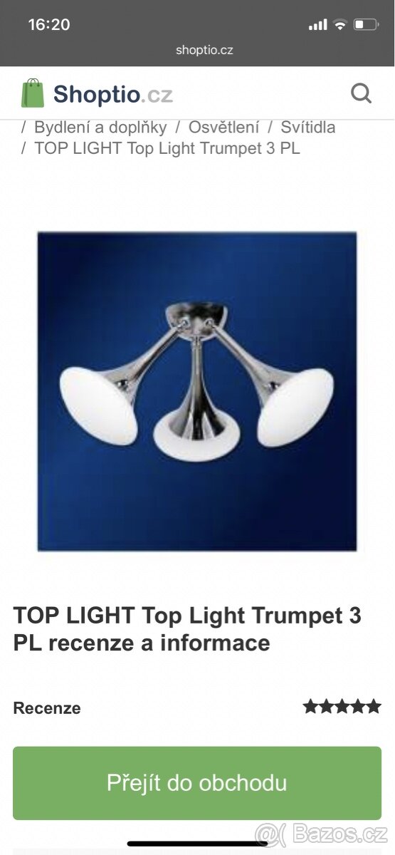 Nový lustr Trumpet 3/ Top Light