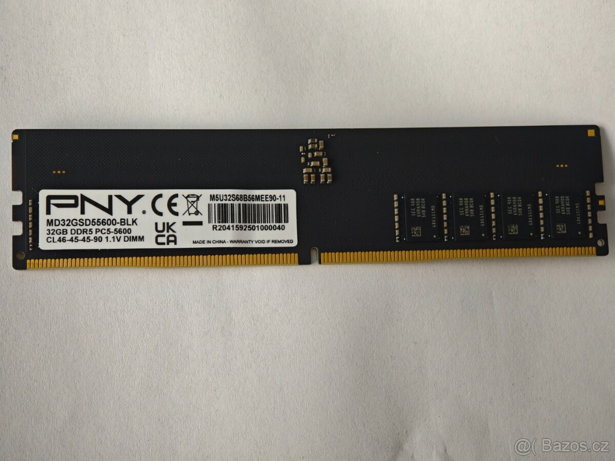 RAM paměť PNY DDR5 32GB 5600Mhz MD32GSD55600-BLK
