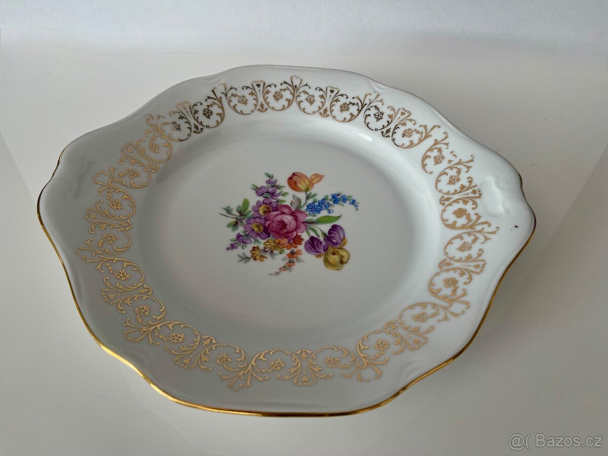 Porcelánový tác Bohemia,zlacený