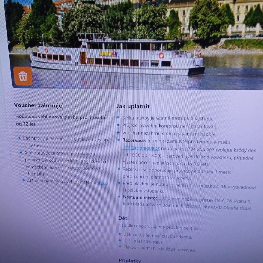 50 minutová plavba parníkem po Praze pro 2 osoby