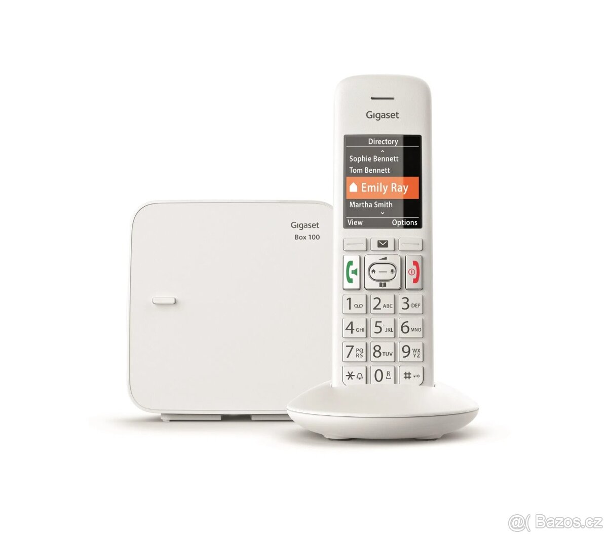 Siemens Gigaset E370H + Gigaset Box 100 senior telefon bílý