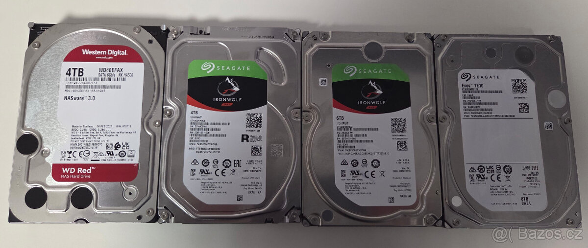 Pevné disky HDD Seagate, WD 4-8TB, záruka