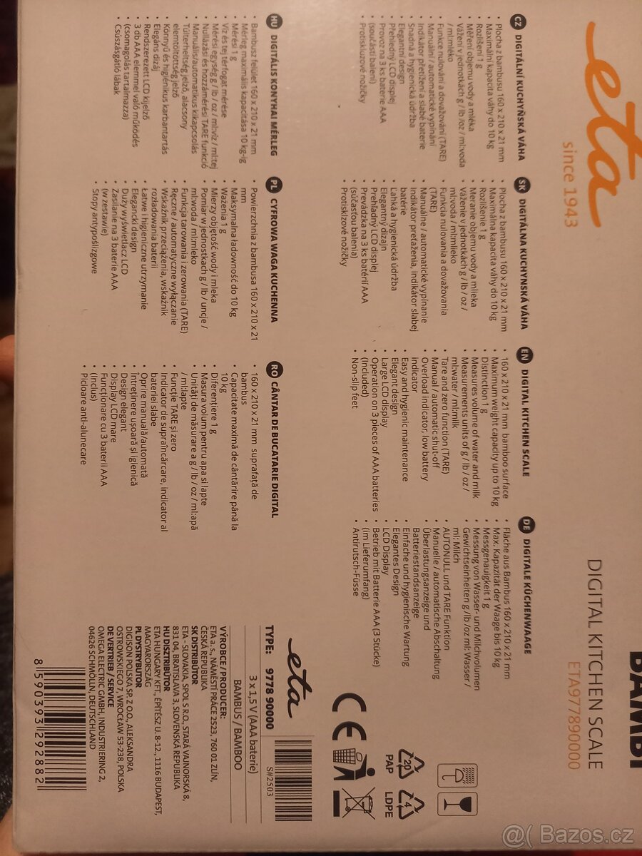 KUCHYŇSKÁ DIGITÁLNÍ VÁHA