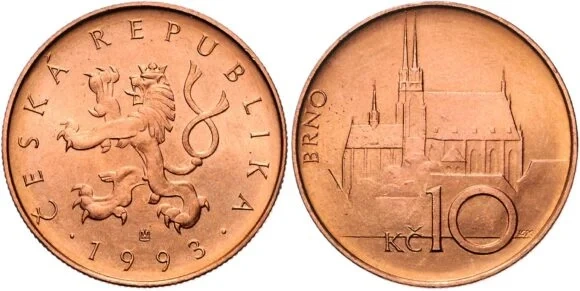 VZÁCNÁ 10 Kč 1993 - varianta malé kč + ZNALECKÝ POSUDEK