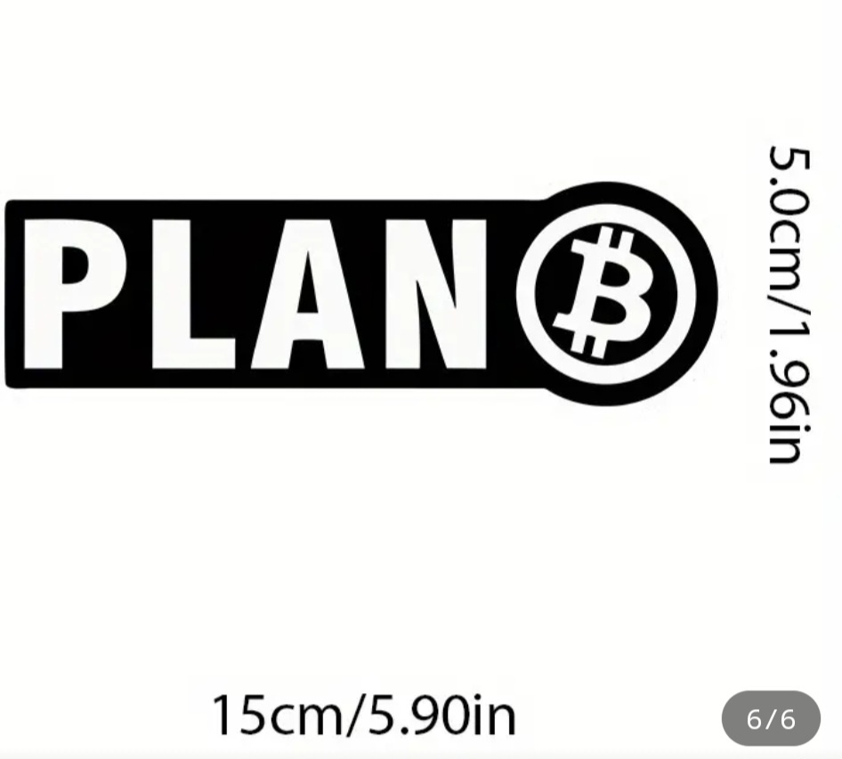 Plan B. ƁITCOIN voděodolná samolepka na auto