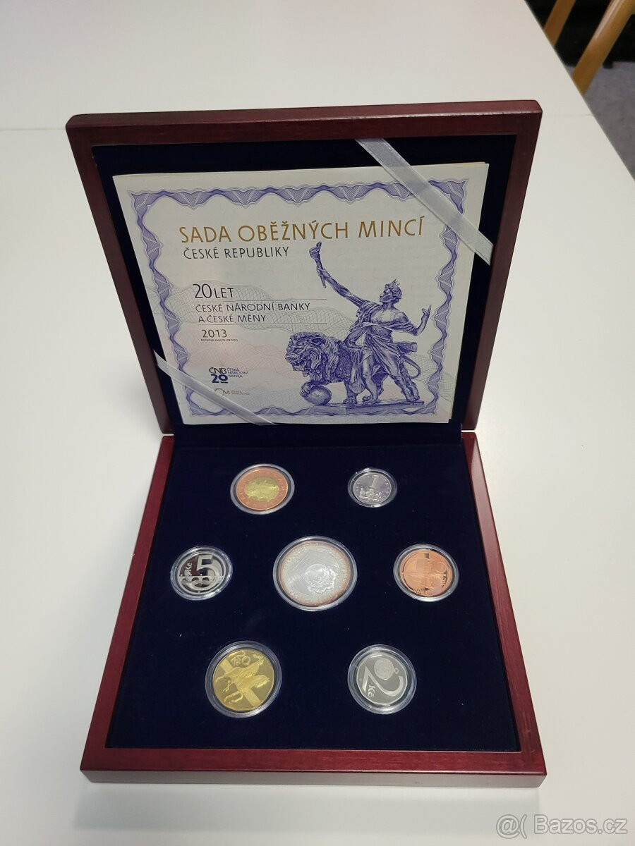 Sada oběžných mincí 2013 ČNB proof - dřevěná etue