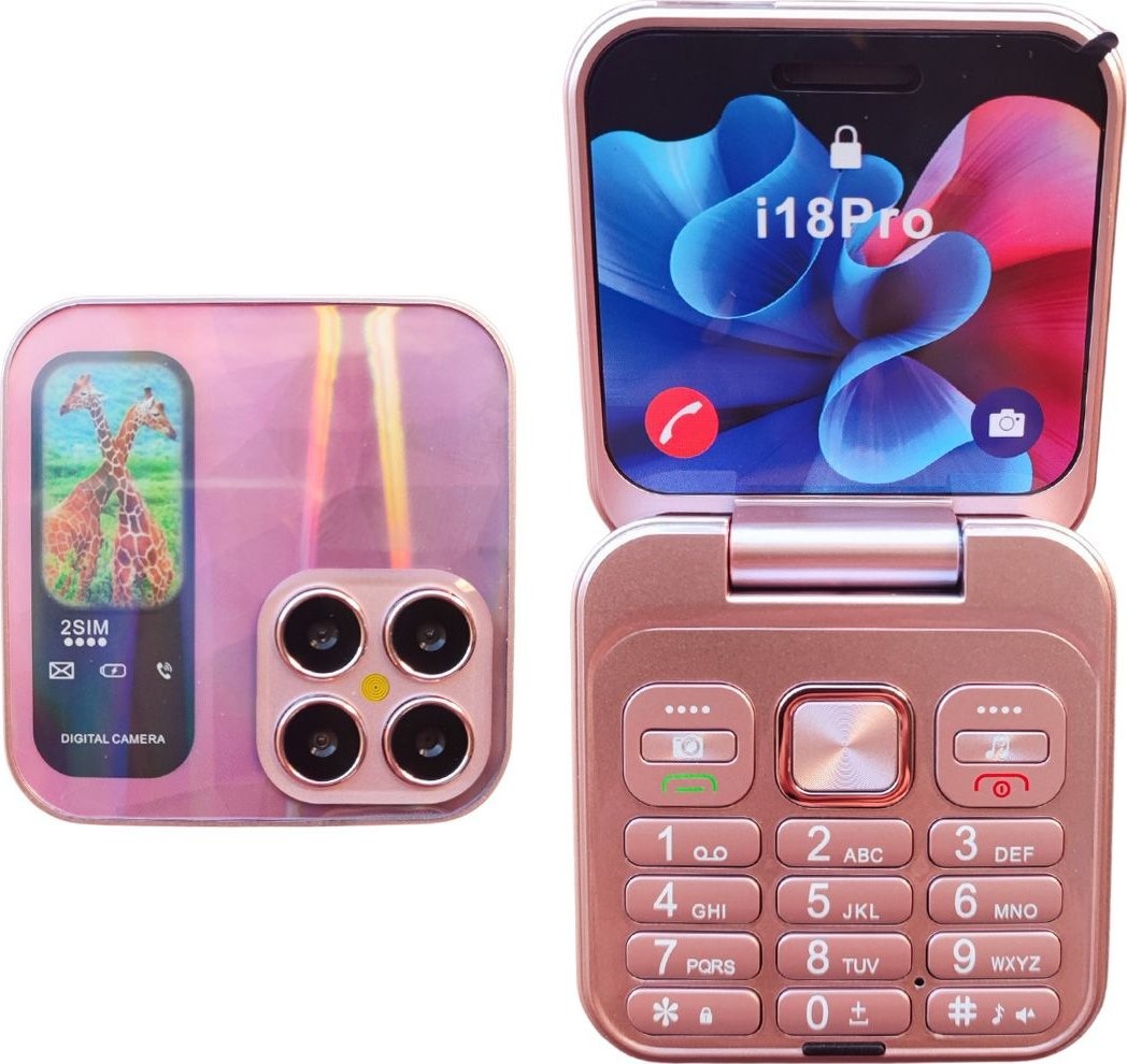 Mini skládací mobilní telefon i18 Pro Dual Sim