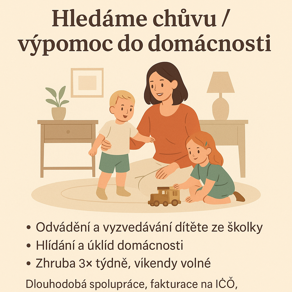 Chůva - hlídání děti a úklid domácnosti - MOST