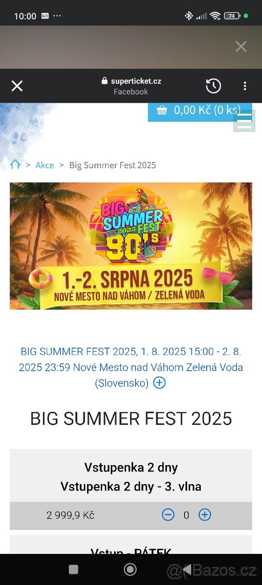 Vstupenky na festival 90