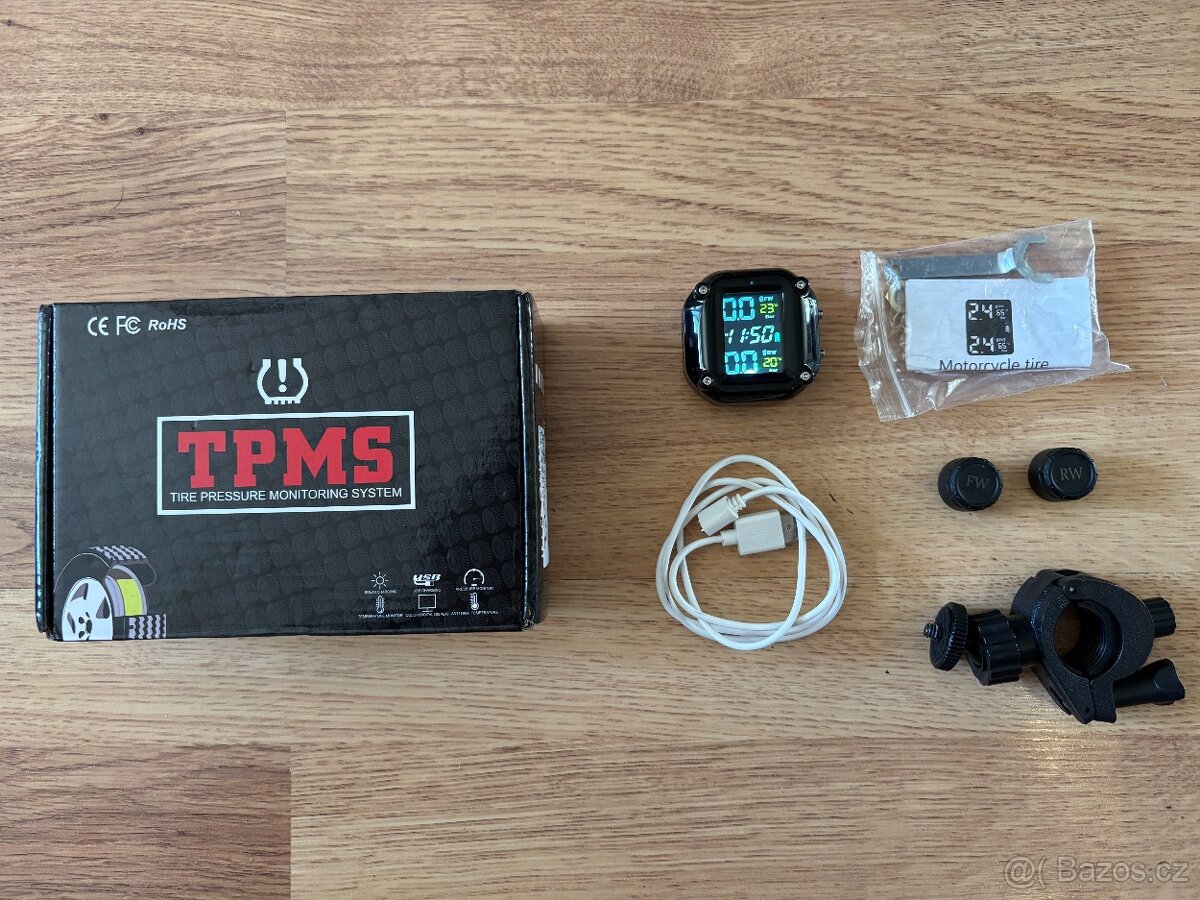 Měřiče tlaku pneu na motocykl (TPMS)