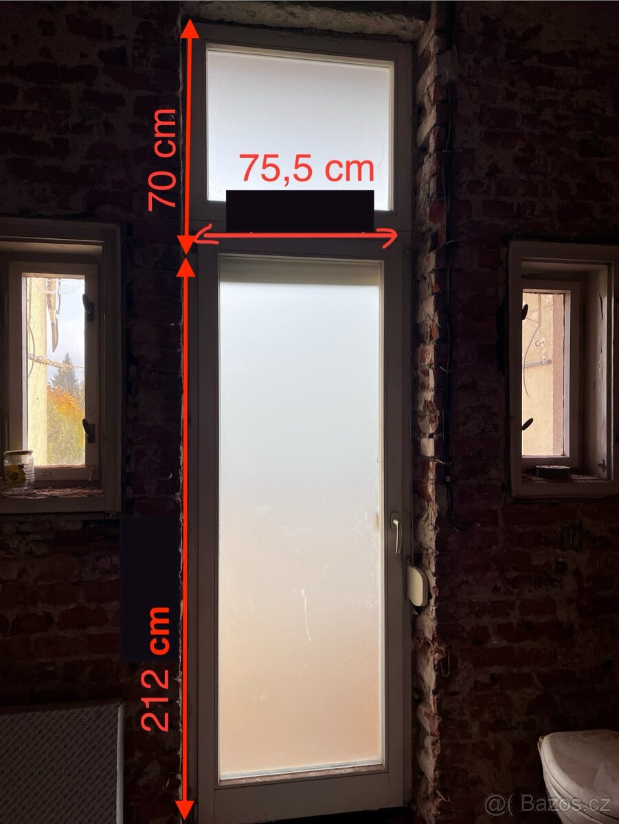 Dřevěné balkonové EURO dveře s roletou