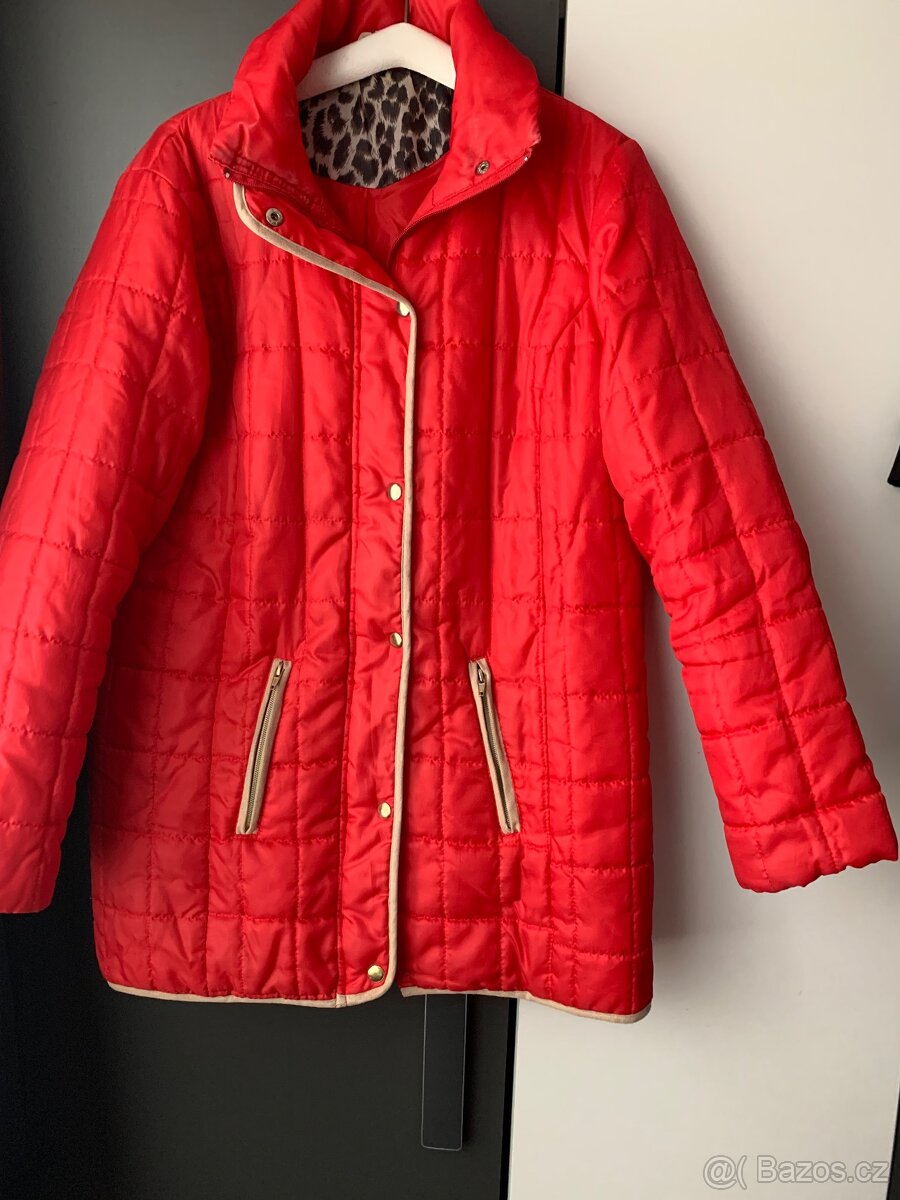 PODZIMNÍ-JARNÍ PROŠÍVANÁ DOVOZ.BUNDA-ČERVENÁ, vel: 46