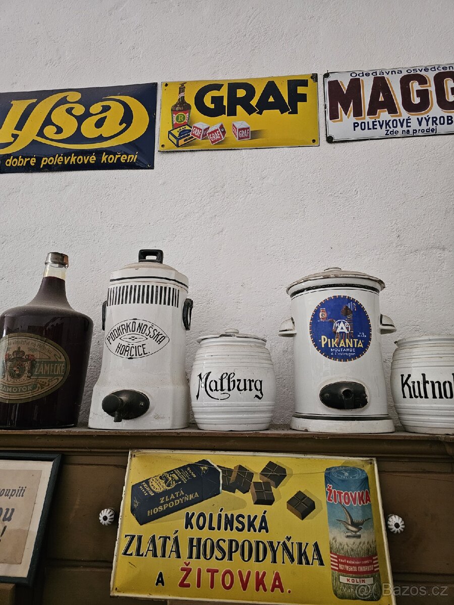 Sbírám STARÉ REKLAMY, REKLAMNÍ CEDULE, TABULE, PLECHOVKY