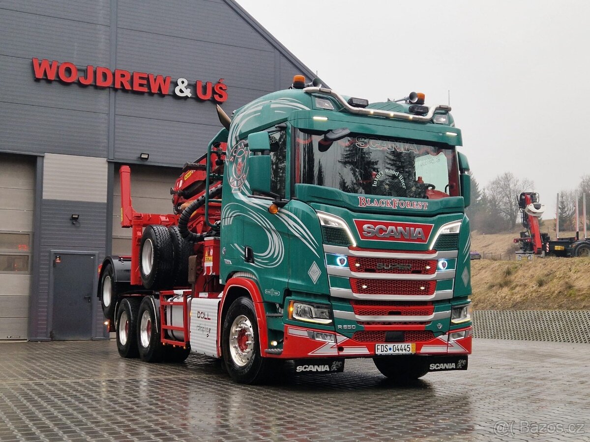 Lesovoz LESOVÚZ Scania V8 R580 do drewna lasu stos dłużyca