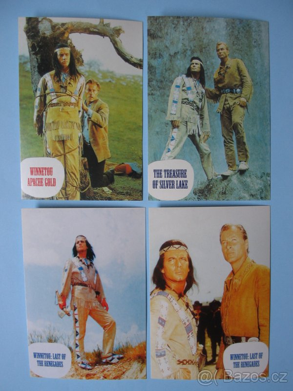 Sada 24 ks originálních karet Vinnetou - Old Shatterhand.