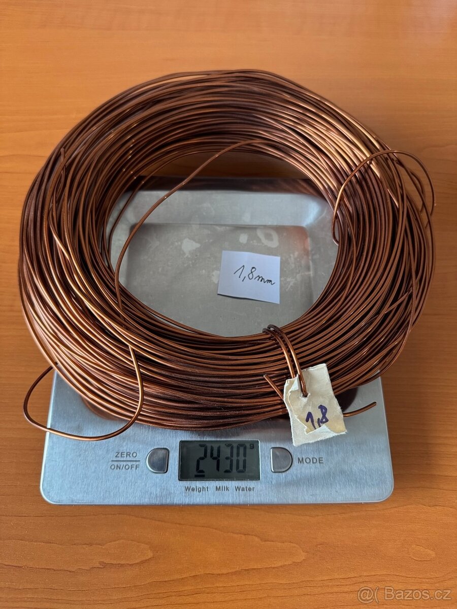 Měděný drát - různé průměry (1,00 až 1,8 mm)