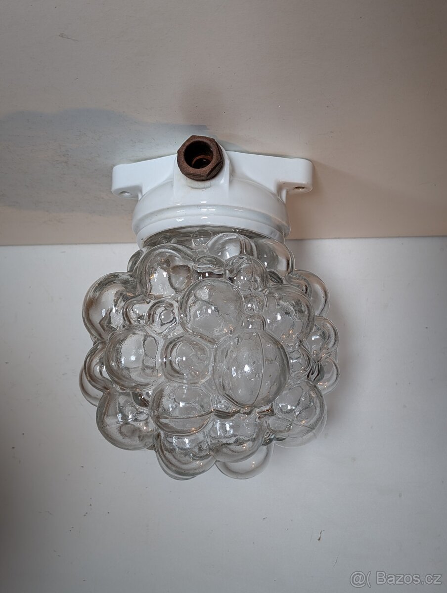 porcelánová stropnice, lustr, lampa, stínidlo bubliny