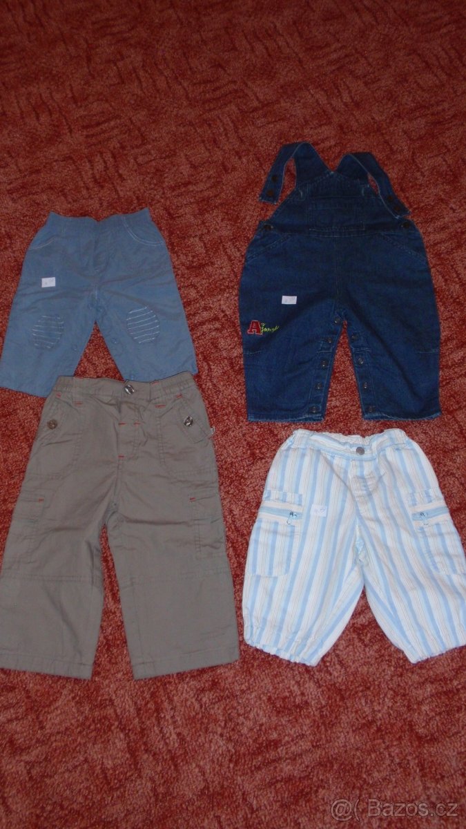 kalhoty vel. 3-6 měsíců, 12-18 měs, 6-9 měsíců