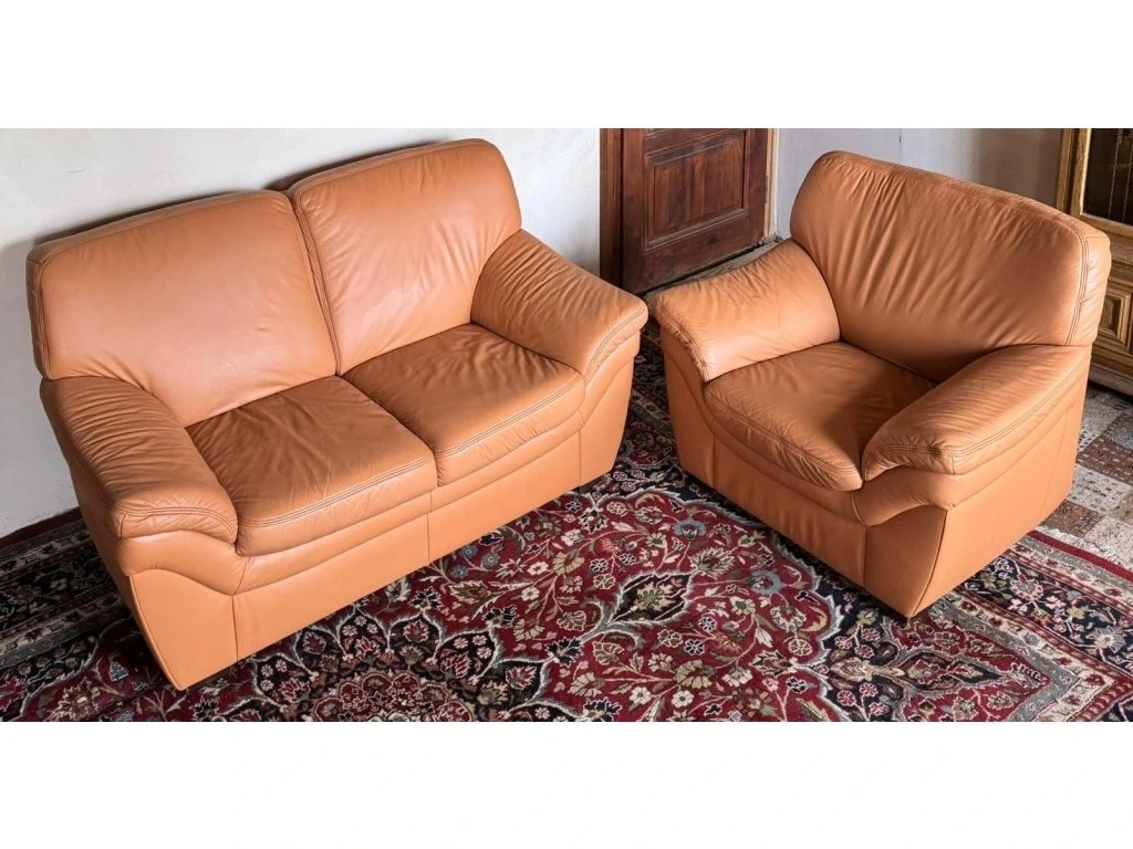 Kožená sedací souprava 2+1, 3202