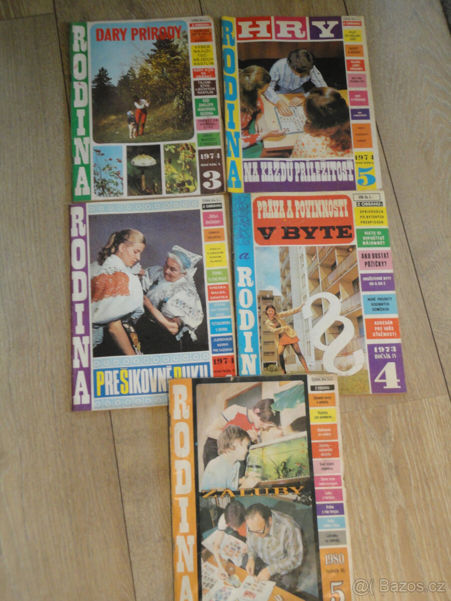 Časopisy Rodina - rok 1973, 1974 a 1980