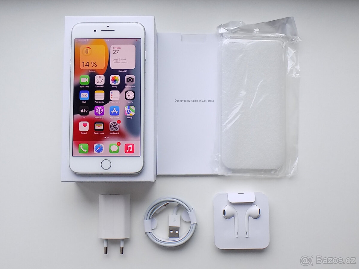 APPLE iPhone 8 Plus 64GB Silver - ZÁRUKA 12 MĚSÍCŮ - KOMPLET