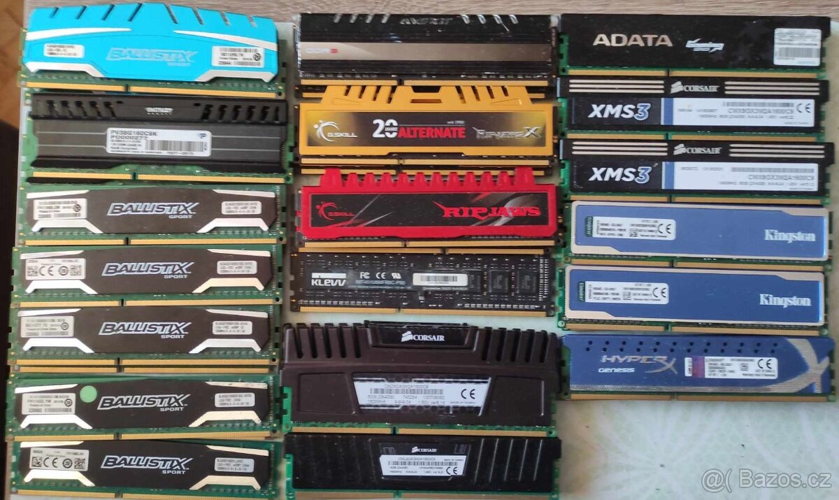 Ram 4GB 8GB 16GB DDR3 1600 CL 9-9-9 více ks