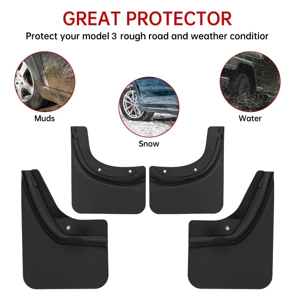YONZEE Set of 4 Mud Flaps (zástěrky) Tesla Model 3 Highland