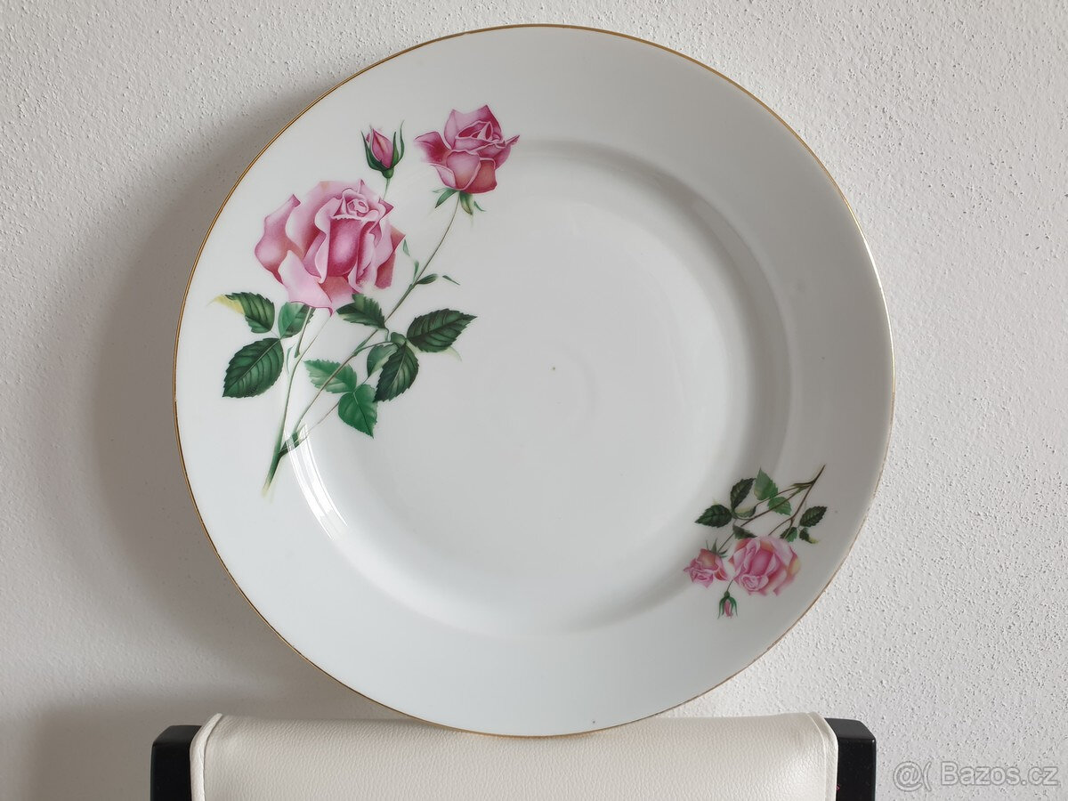 Thun Vera velký porcelánový servírovací talíř růže růžičky