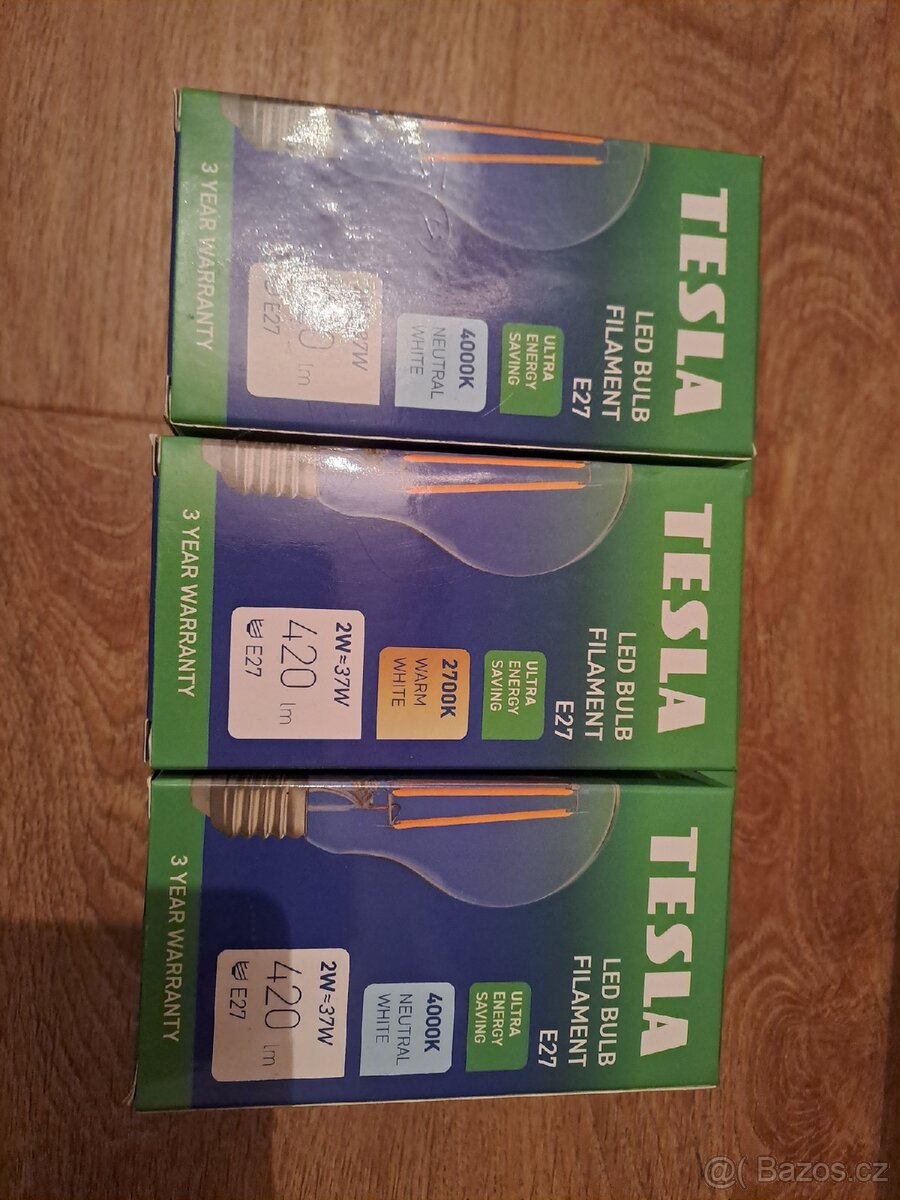 Žárovky fillamentove 2W (40W ekvivalent) e27 cena za vsechny