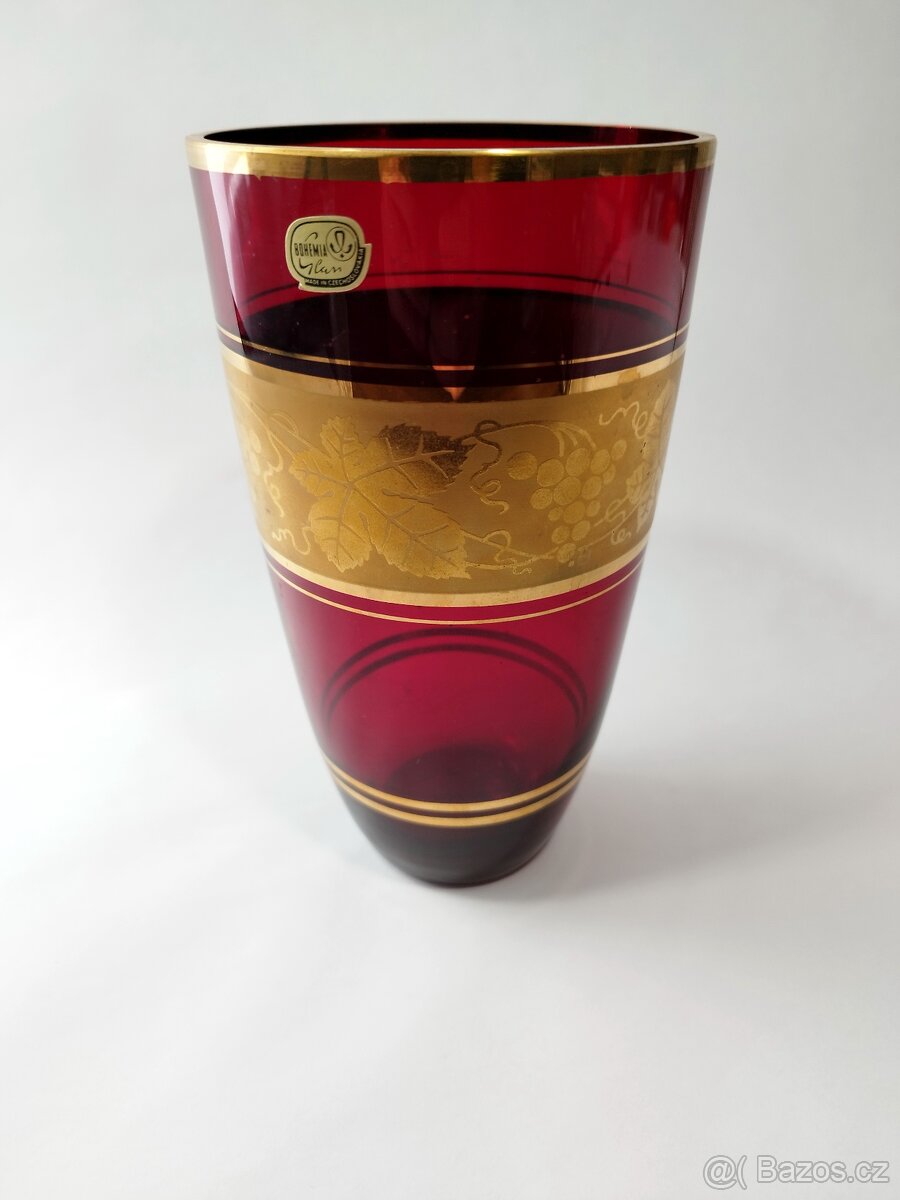 Váza sklo Gabrhel červená