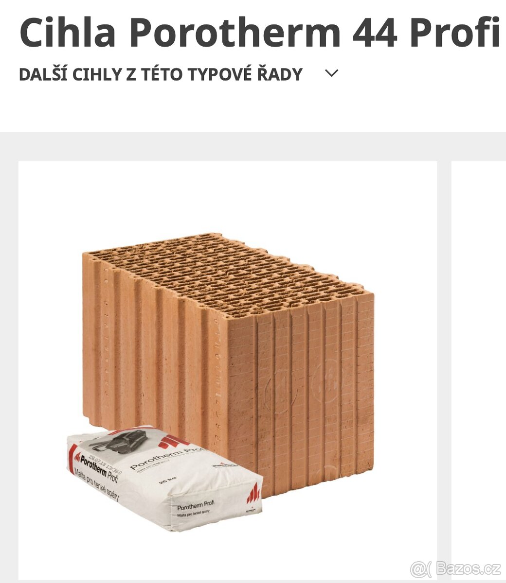 Cihla broušená Porotherm 44 Profi