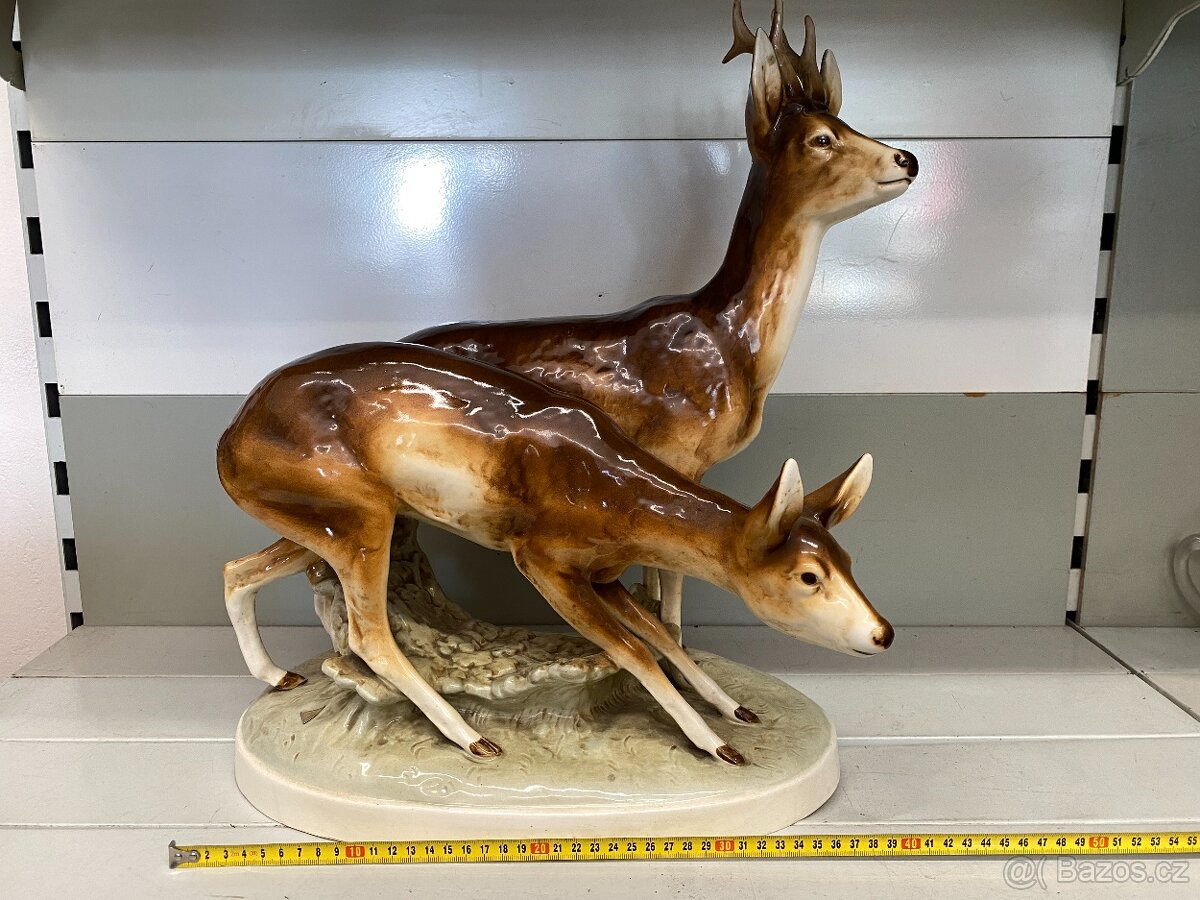 48cm vysoké sousoší srnec a srnka DUX Wanke