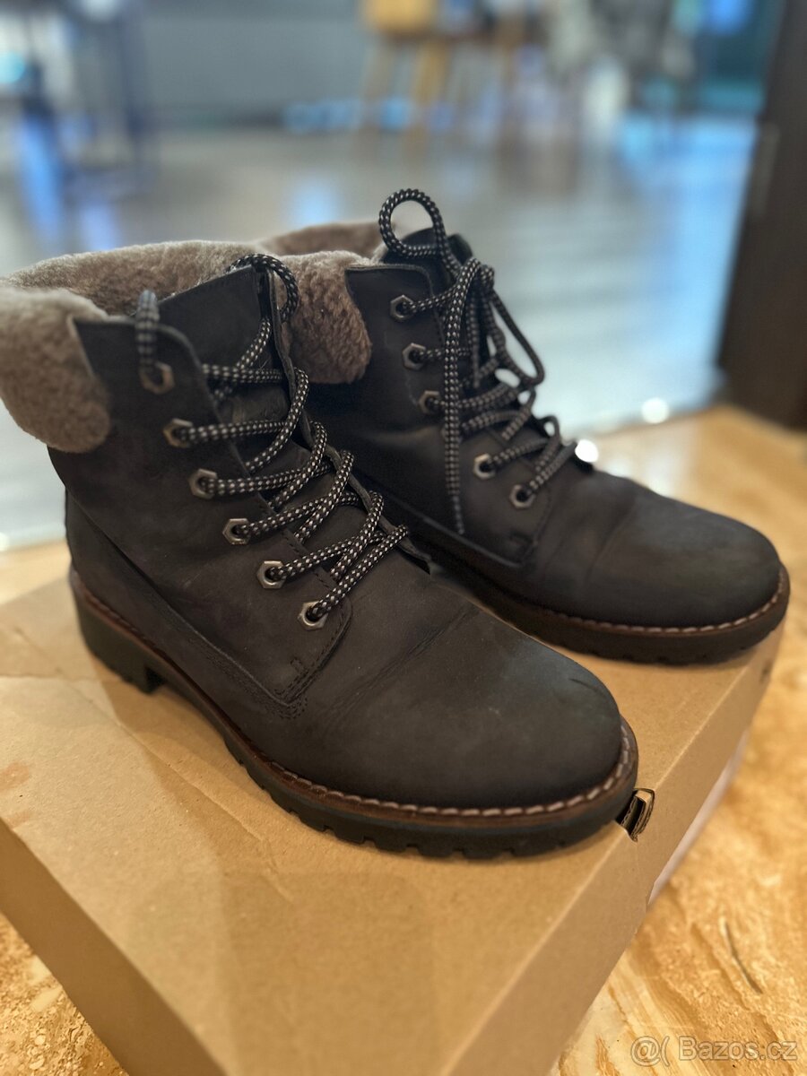 Zimní boty pravá kůže s přírodní kožešinou uvnitř