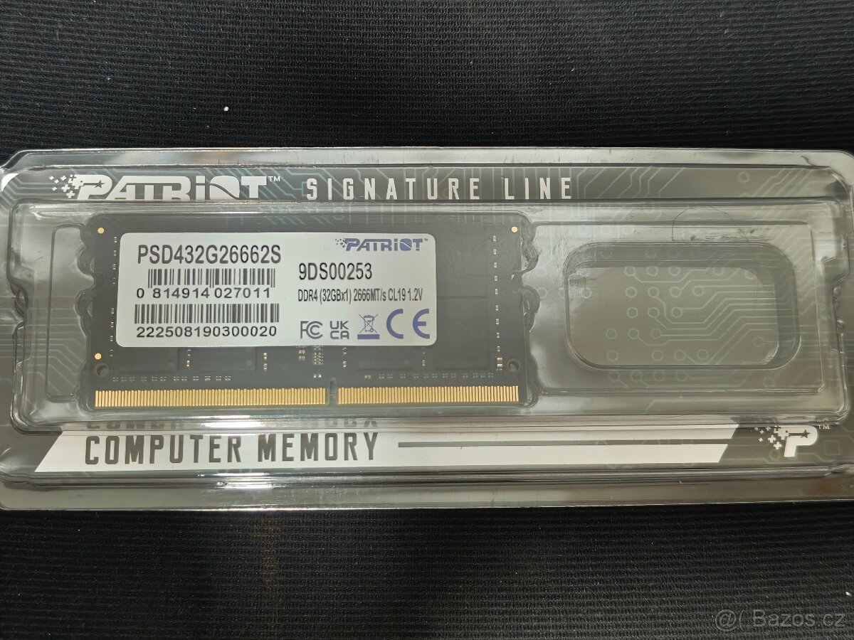 Patriot DDR4 32GB 2666MHz CL19 (1x32GB) PSD432G26662