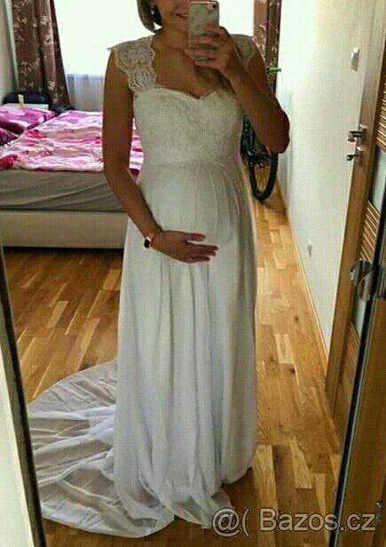 Nové bílé těhotenské svatební šaty