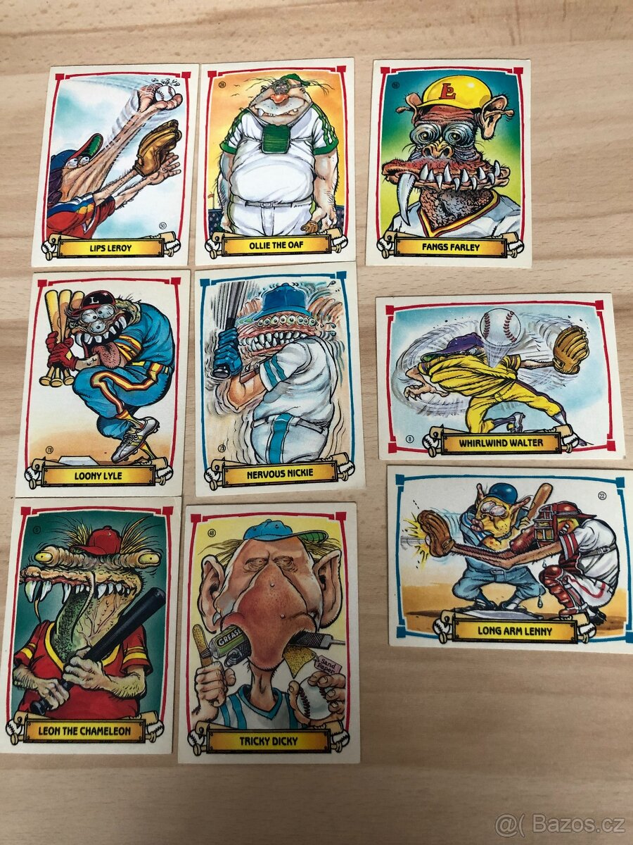 kartičky baseball vtipné kreslené