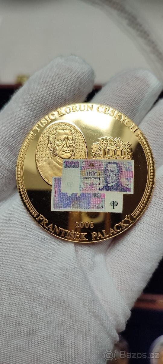 Pozlacená medaile 1000 Kč