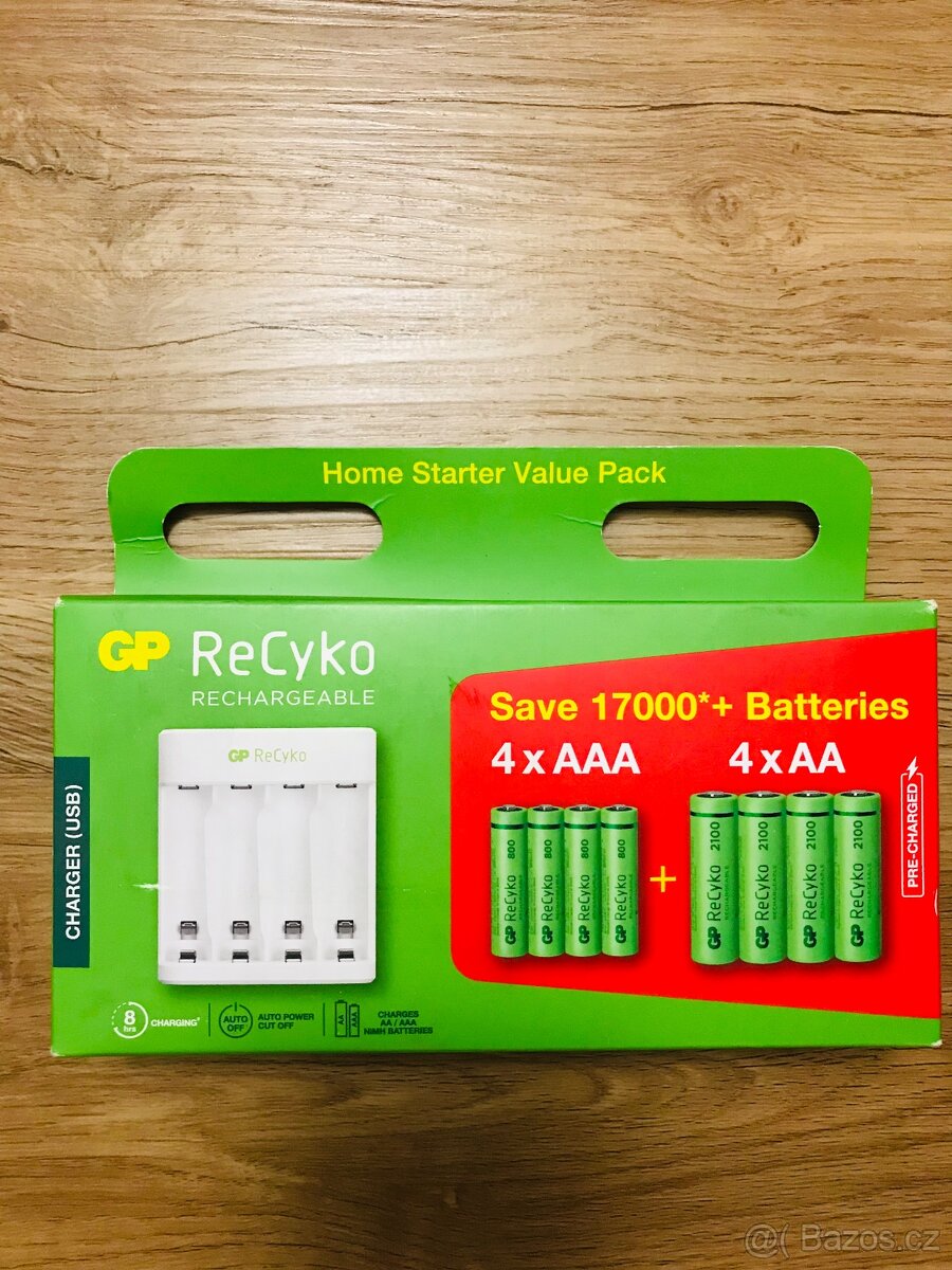 Nabíječka baterií GP Eco E411 + 8x baterie GP