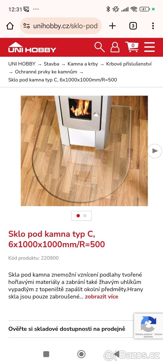 Sklo pod kamna