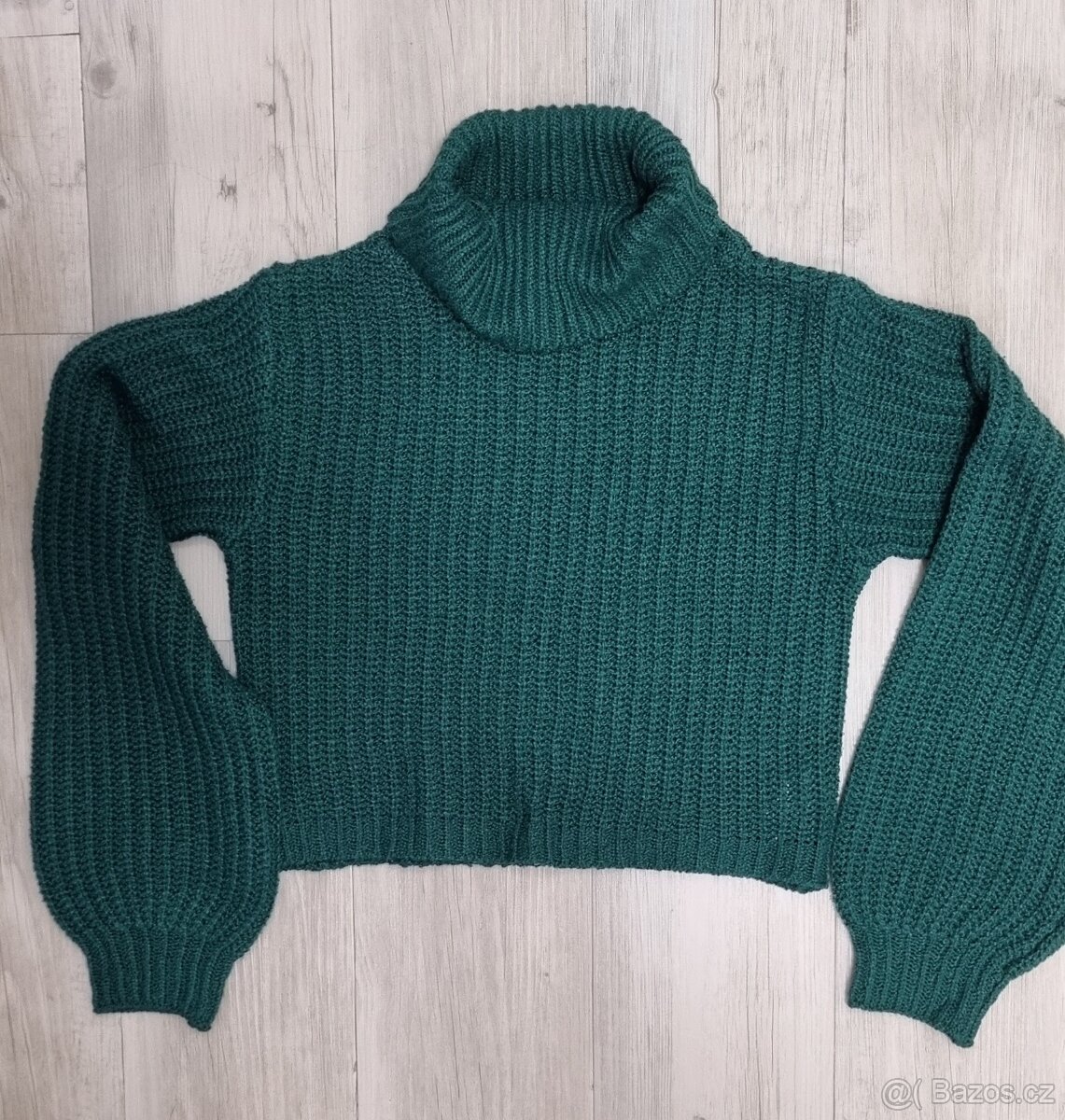 Divci zelený svetr, vel 152 TOP STAV