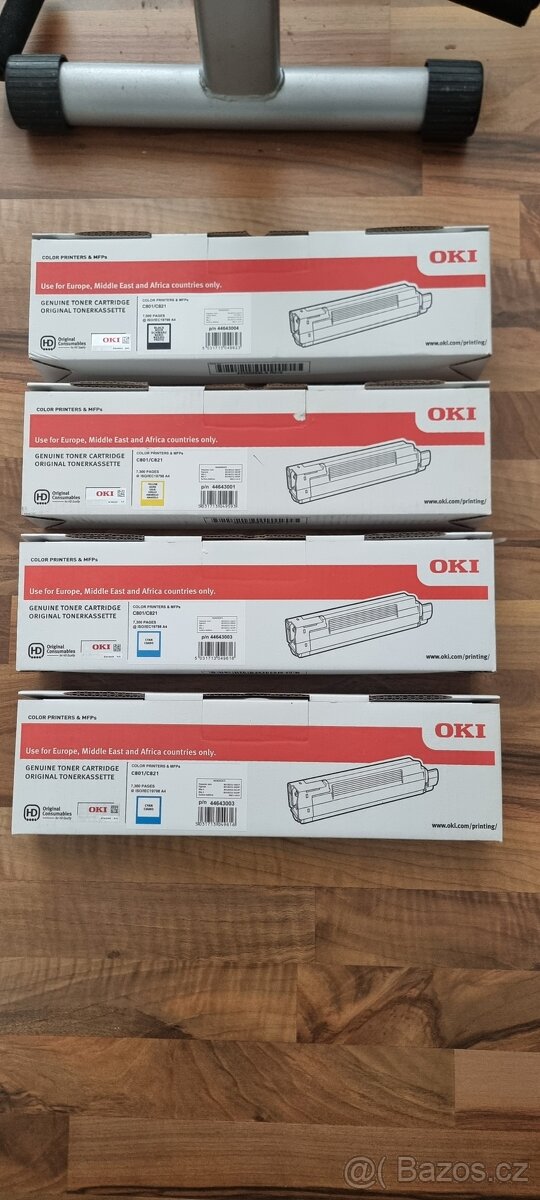 Tonery OKI 44643001/3/4 originální nové pro tiskárny A3