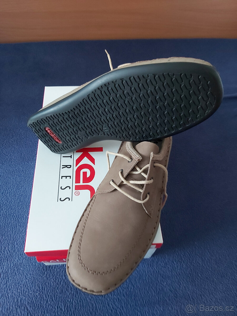 Pánské kožené boty Rieker vel. 44, barva šedá, 699 Kč