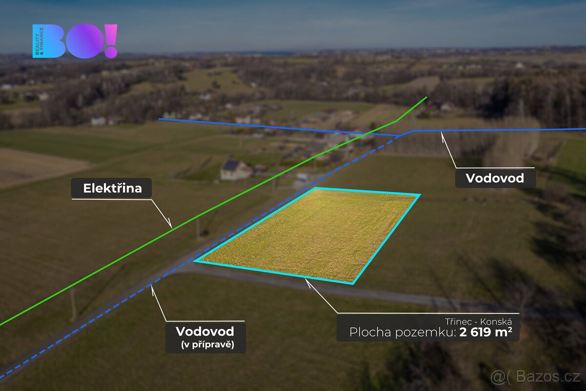 Prodej stavebního pozemku 2619m2, Třinec - Konská