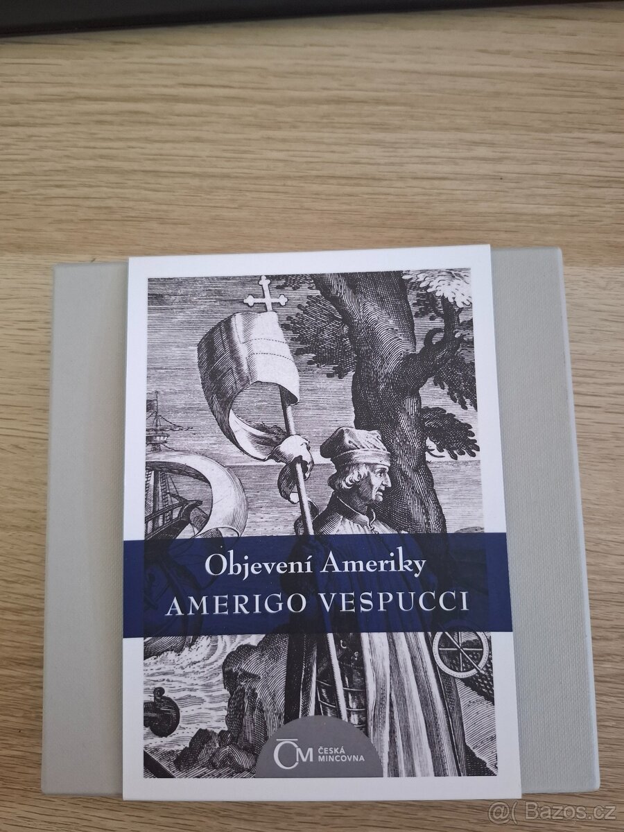 Stříbrná mince Objevení Ameriky - Amerigo Vespucci proof