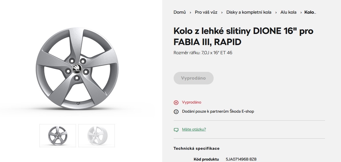 Prodám Alu kola Dione 5x100 R16