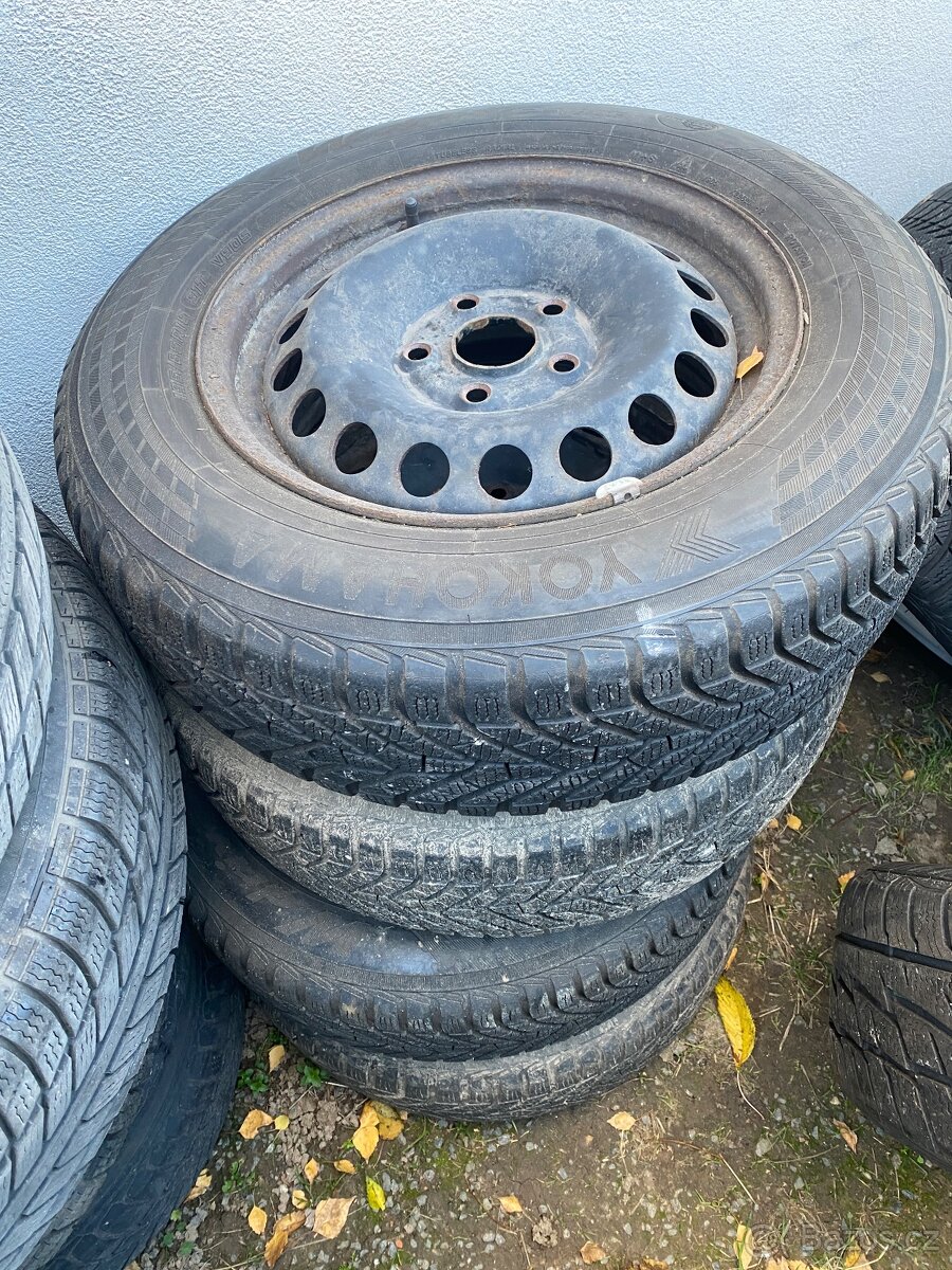 Plechové disky 15” 5x112 a zimní pneu 195/65/R15